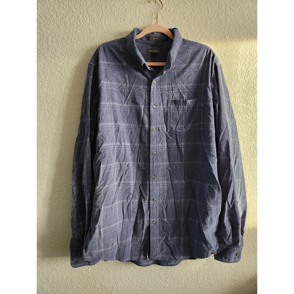 Eddie Bauer Classic Fit Light Corduroy Long Sleeve Shirt Tall Xl